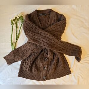 Cardigan Brown Cable Knit Brandy Melville